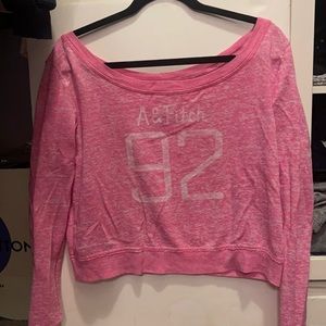 Abercrombie & Fitch A&F oversized Neon pink long sleeve shirt